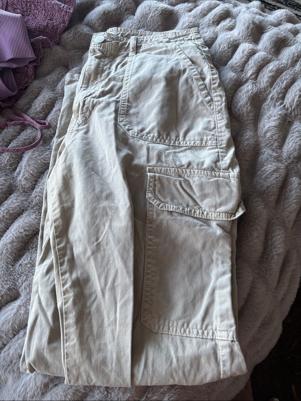 Zara Khaki Beige Cargo Pants